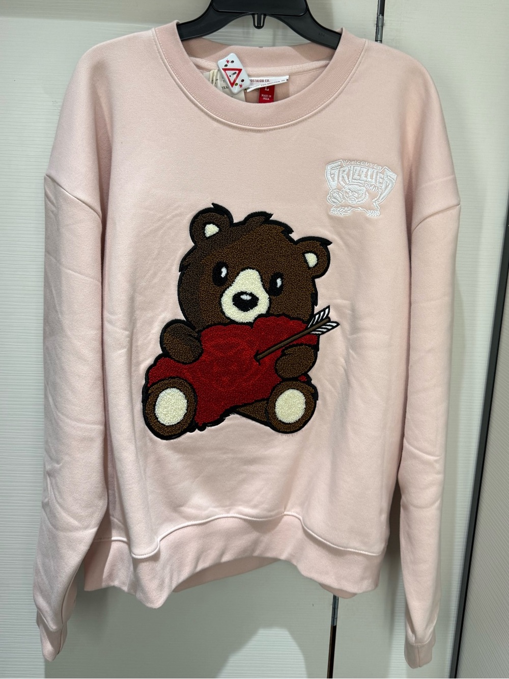 VANCOUVER GRIZZLIES Mitchell & Ness Premium Sweatshirt Men’s XL Pink Retro